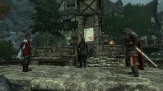 Yuslan Sha'Rim explaining the magical barricade to Grandmaster Tealor Arantheal.